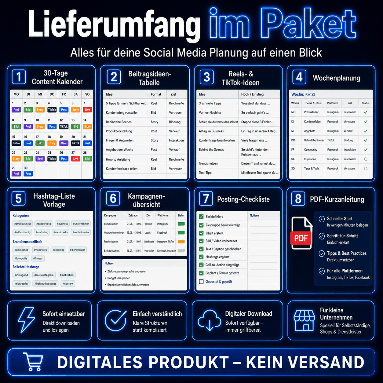 Beitragsideen und Reels-/TikTok-Ideen für Instagram und Facebook planen