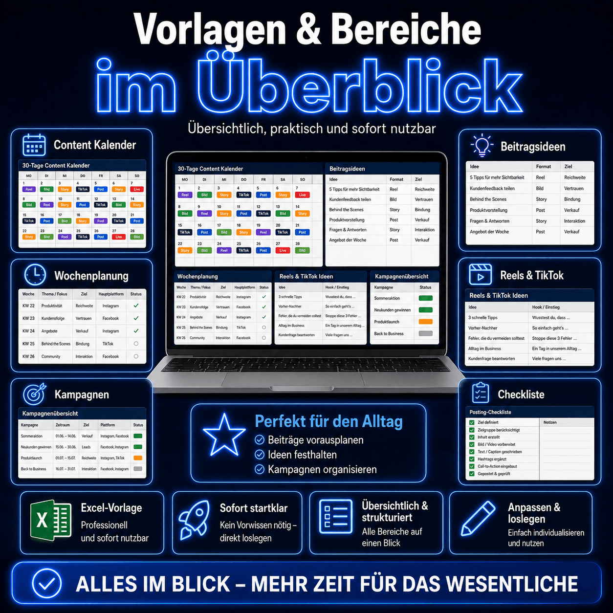 Wochenplanung für Social Media Beiträge kleiner Unternehmen
